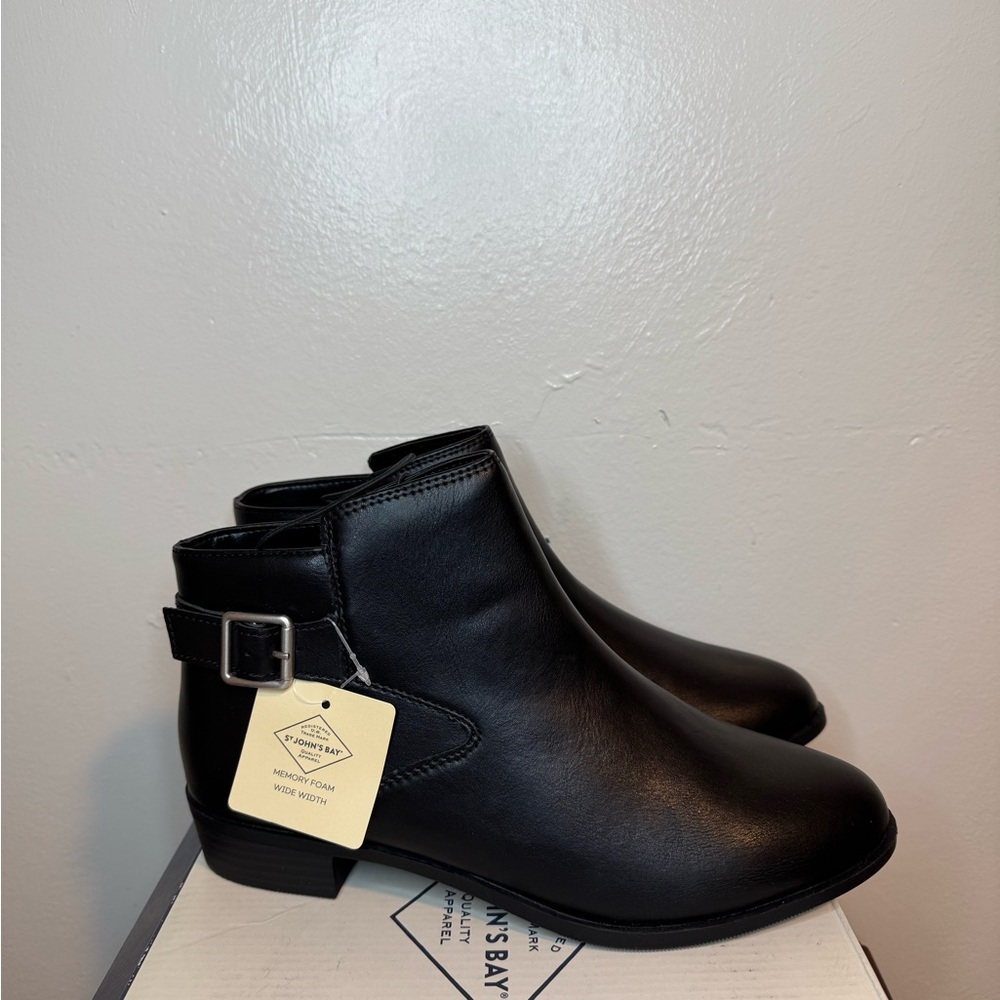St. John's Bay Black Ankle Booties/Size 8 1/2